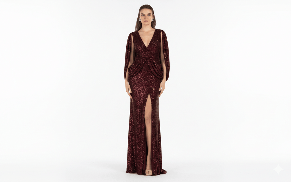 Terani dress Terani - 2021m2962-wine-plus