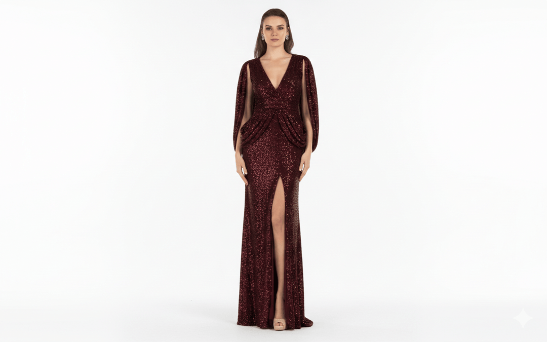 Terani dress Terani - 2021m2962-wine-plus