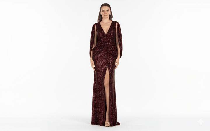 Terani dress Terani - 2021m2962-wine-plus