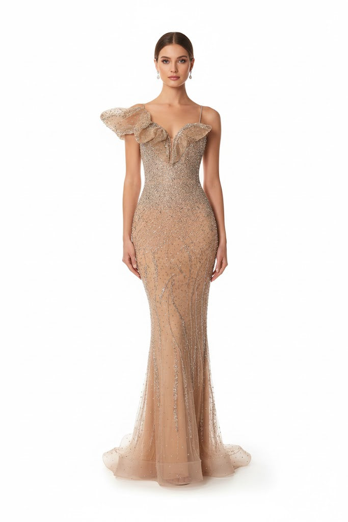 Andrea And Leo -a1505-Silver-Nude dresses Andrea and Leo