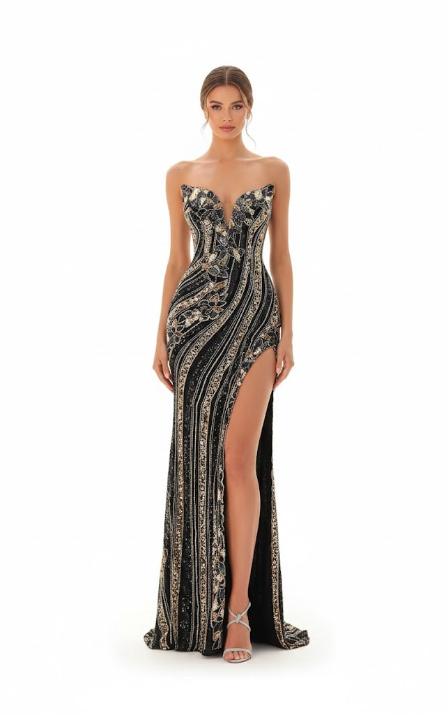 Amarra - 88915-black gold dresses Amarra