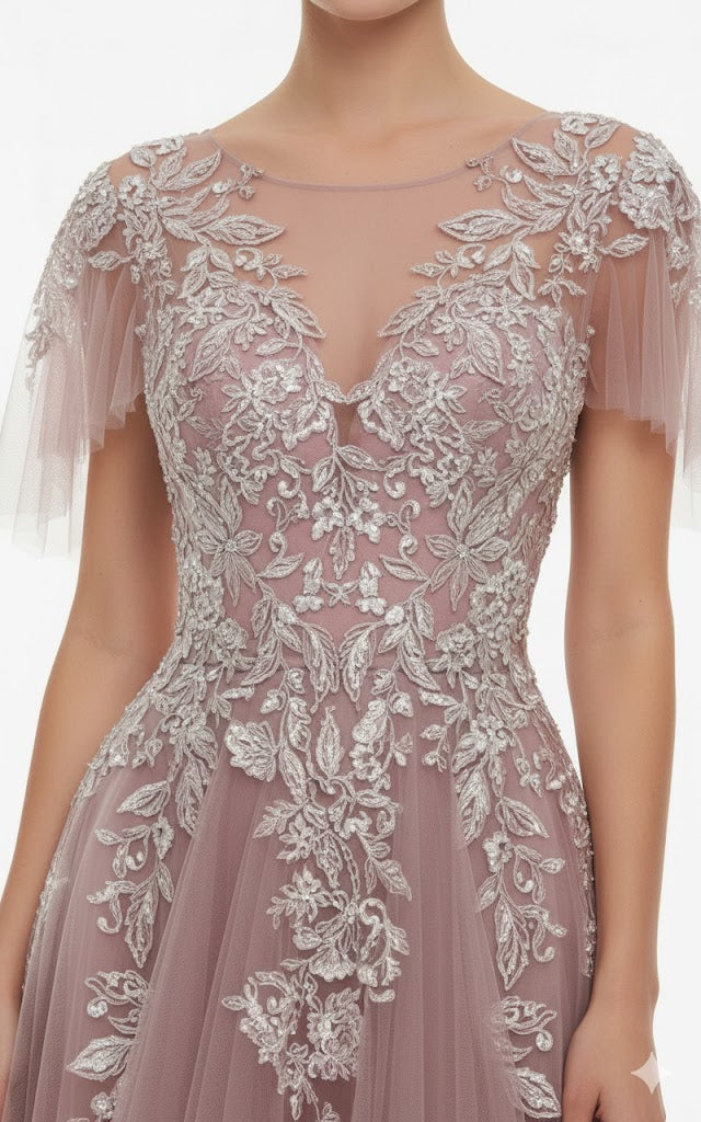 Andrea And Leo - A1351 - Mauve-Plus dresses Andrea and Leo