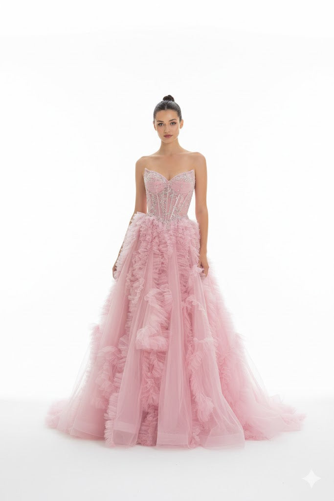 Andrea And Leo - a1383- rose pink dresses Andrea and Leo